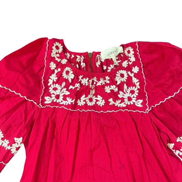 The Great. The Heirloom Cotton Midi Dress Red - Picture 5 of 11